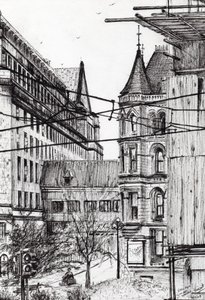 Manchester town hall from City Art Gallery, 2007 by Vincent Alexander Booth
